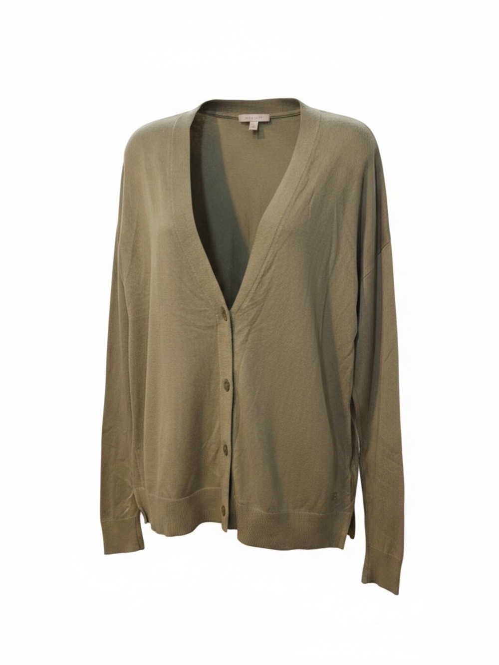 Banana Republic Olive Button-Front V-Neck Cardigan